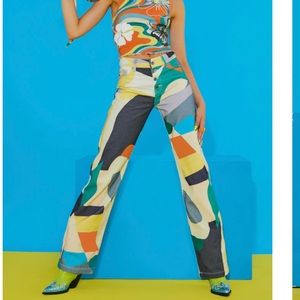 JADED LONDON abstract high waisted boyfriend jeans